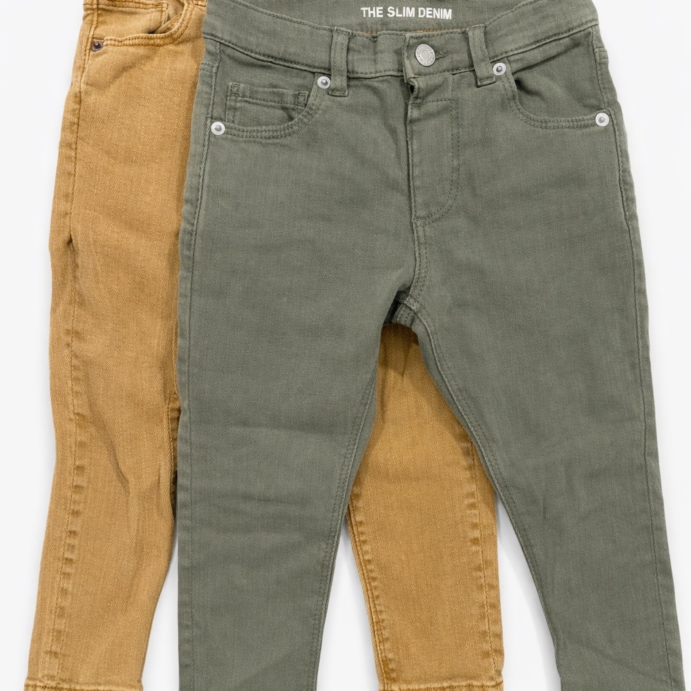 Zara Kids Jeans - Olive and Tan